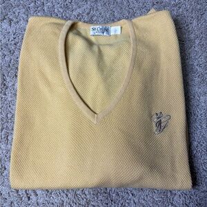 Men's VTG ST CROIX KNITS Yellow V-Neck Sweater LARGE